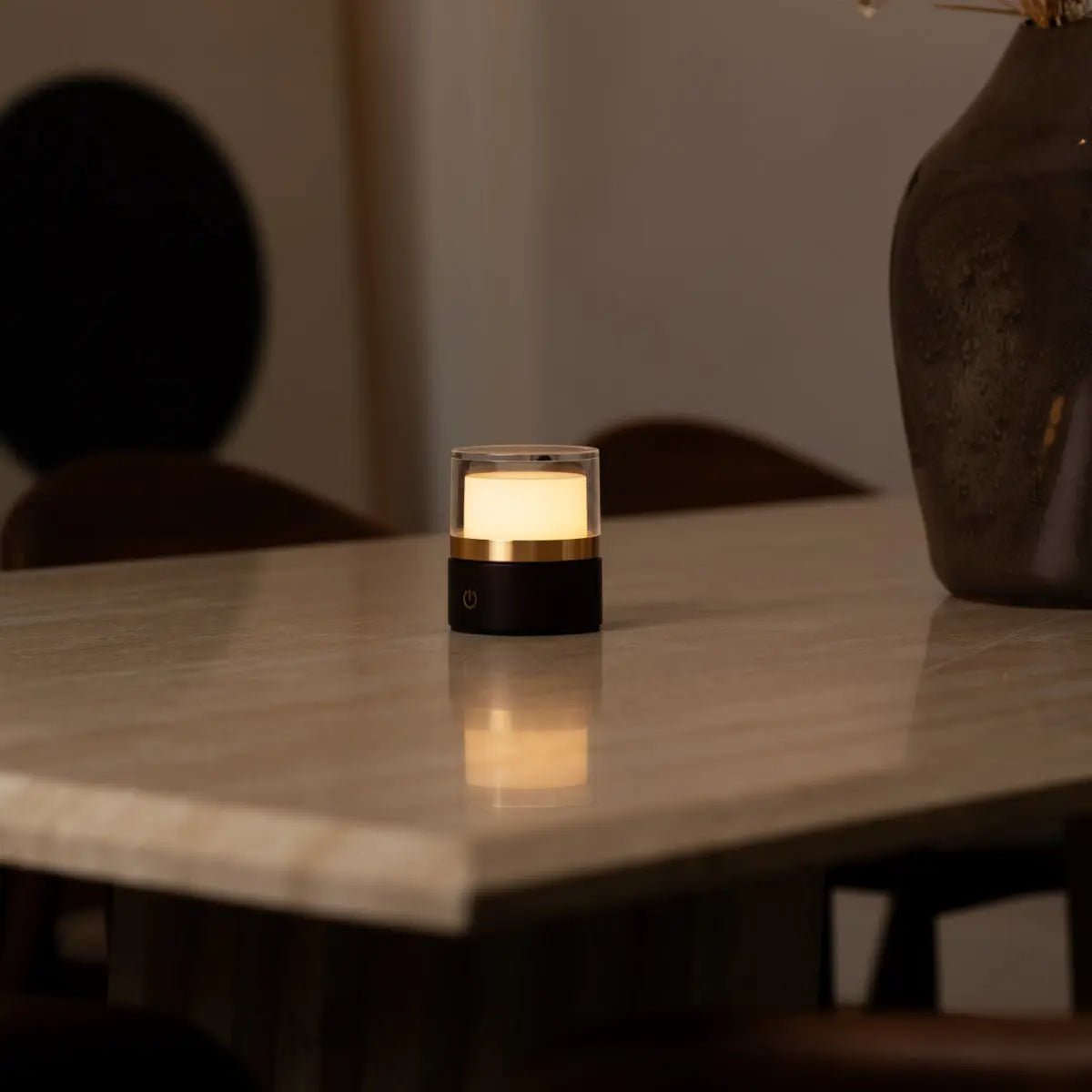 Leo Dark Brown Wireless Rechargeable Lamp | Compact, Dimmable & USB Rechargeable