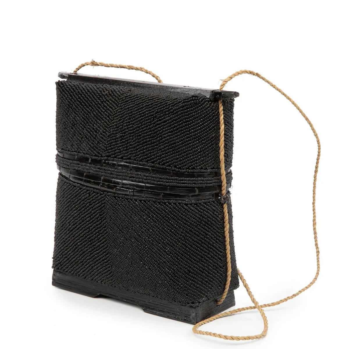 Beaded Jewelry Box – Black Treasure Box with Secure Closure