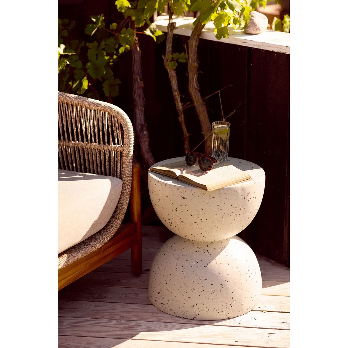 Terrazzo Side Table – Fiberclay Accent Table, 40x45 cm