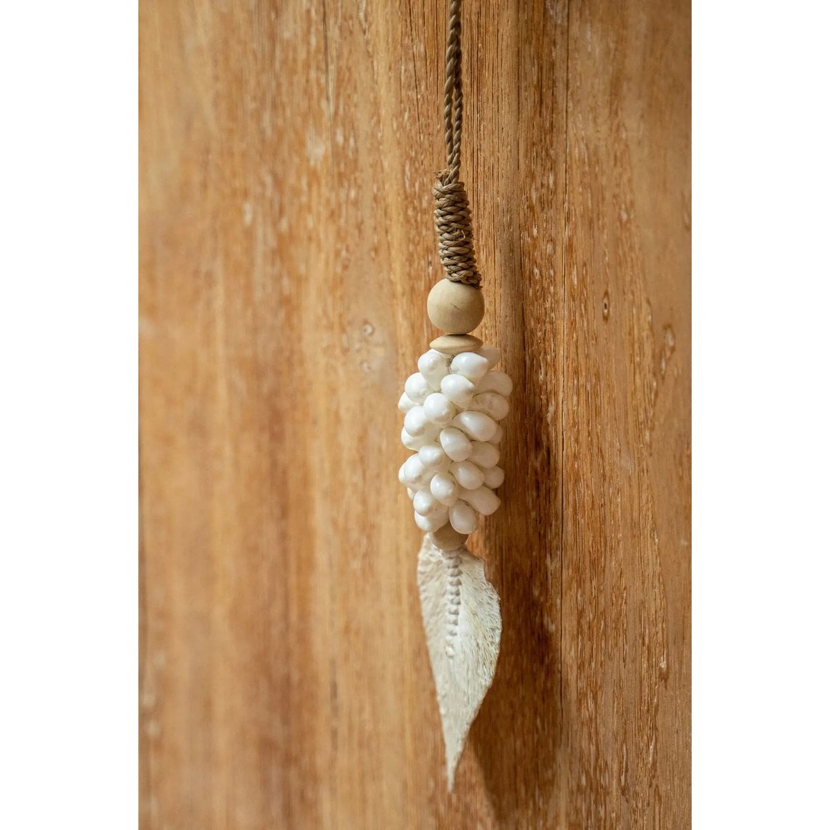 Seashell Tassel Wall Hanging - White Coastal Decor, Handmade in Bali