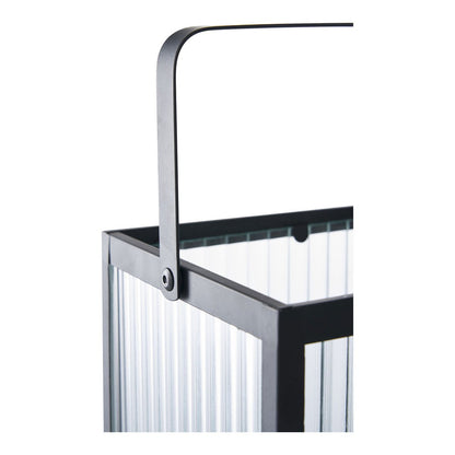 Metal and Glass Lantern Black Almonte