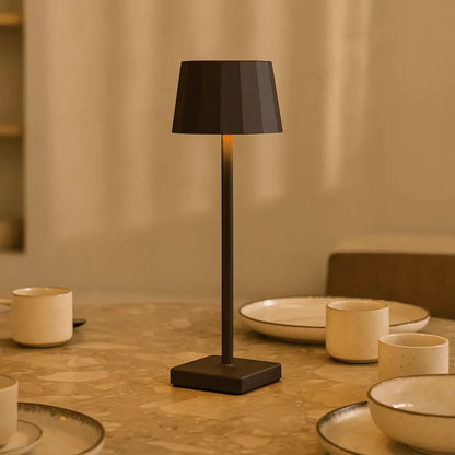 Wouter Mocha Brown Rechargeable Table Lamp | Wireless Charging & 120-Hour Battery Life