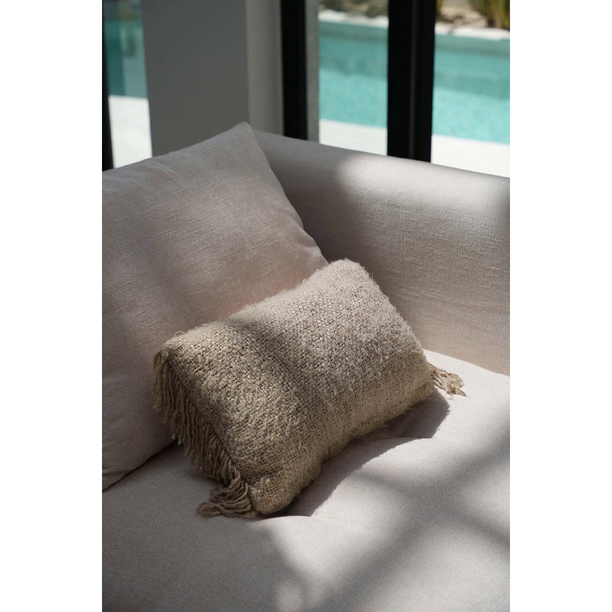 Cotton Beige Cushion Cover - Oh My Gee - Hand-Dyed, 30x50