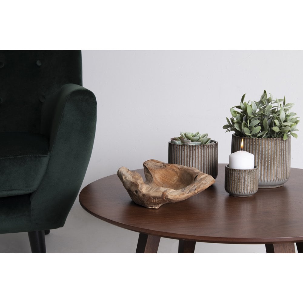 Teak Wood Bowl - Natural Decorative Bowl, Handmade, 20x8 cm