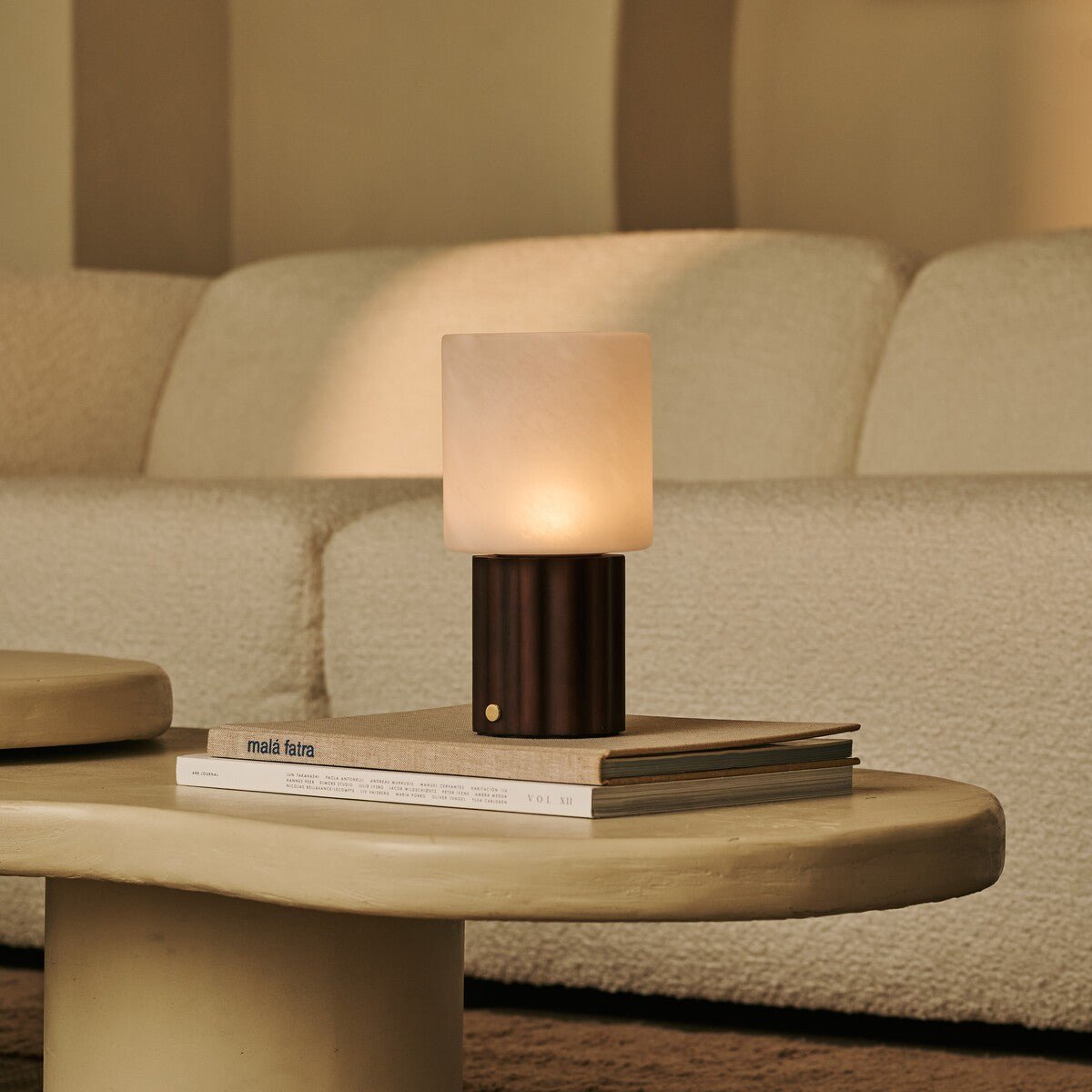 Cordless Table Lamp - Dark Brown Rechargeable Dimmable Lamp