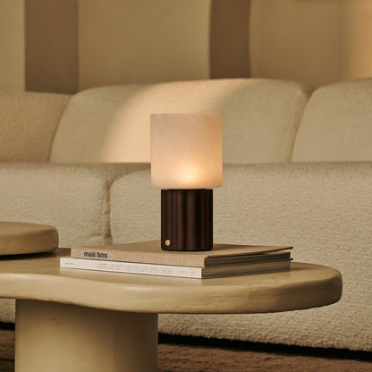Cordless Table Lamp - Dark Brown Rechargeable Dimmable Lamp