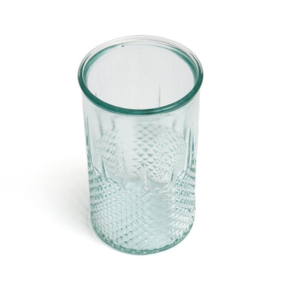 Diamond Cut Cocktail Glass - Medium Blue Recycled Zuanshí Glass
