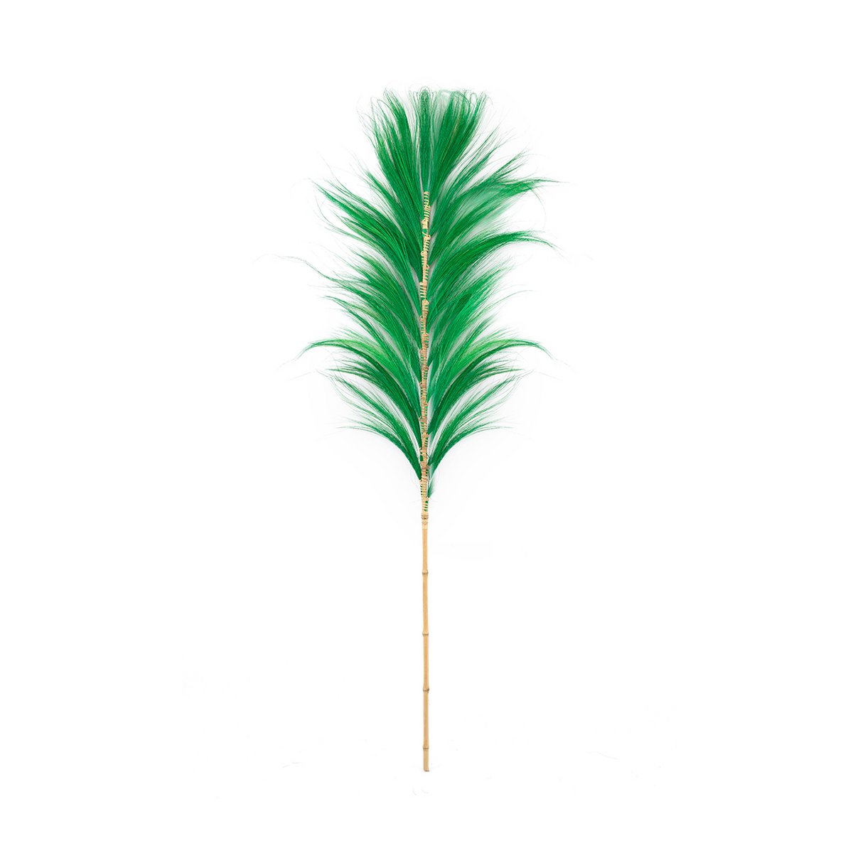 Bamboo Standing Decoration - Emerald Green Leaf Branch