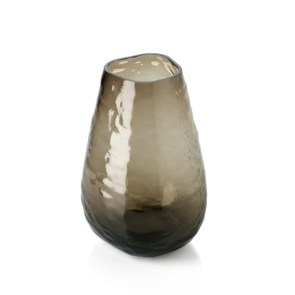 Recycled Glass Vase - Brown Organic Shape Vase - Medium Size