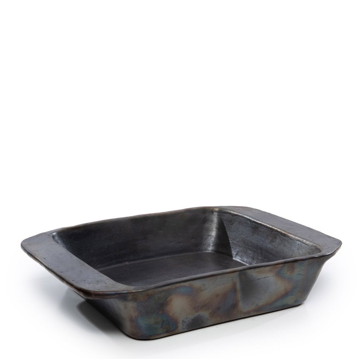 Terracotta Serving Tray - Black Burned Oven Tray for Cooking & Serving