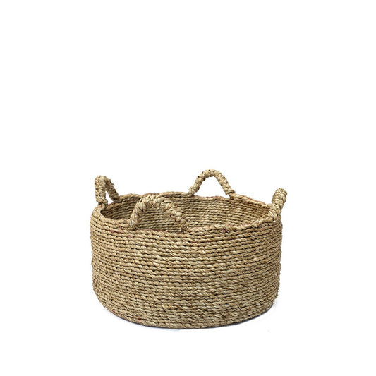 Bazar Bizar Natural Seagrass Storage Basket with Four Handles – Small