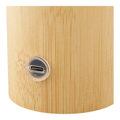 Stafford Table lamp, bamboo/metal/PE, rechargeable, natural, white