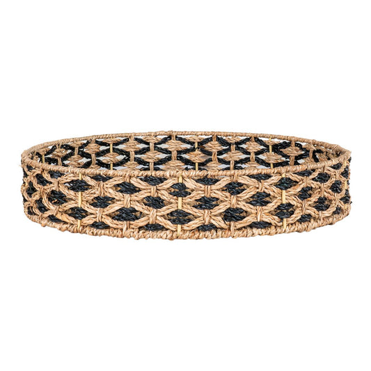 Nerja Tray - Seagrass, Black/Natural - Ø38 cm