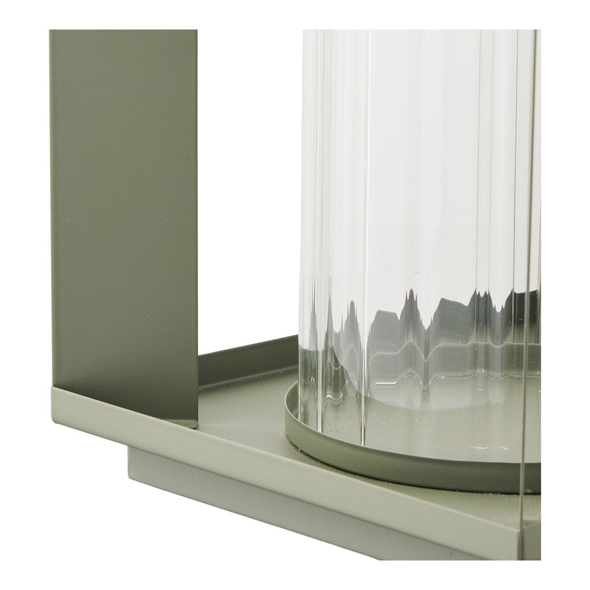 Metal and Glass Lantern - Green Lohals Lantern 18x18x20.5 cm