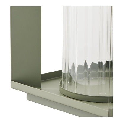 Metal and Glass Lantern - Green Lohals Lantern 18x18x20.5 cm