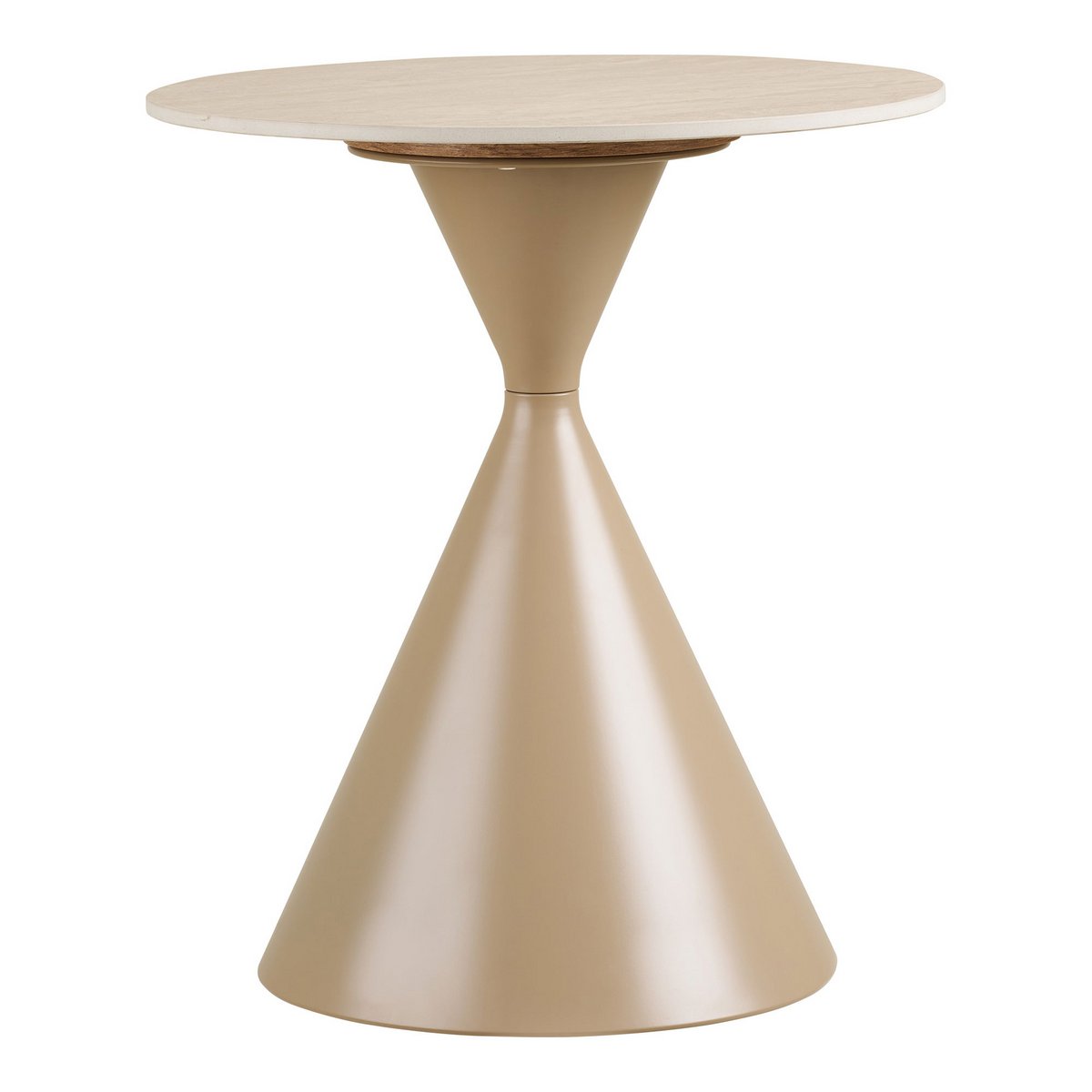 Annecy Side table, ceramic table top/steel, travertine/sand, ø50x56 cm