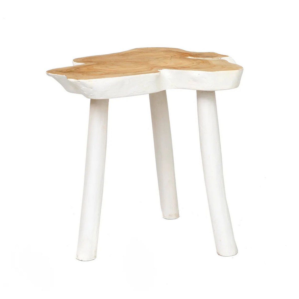 Rattan Side Table - Natural White Organic Accent Table