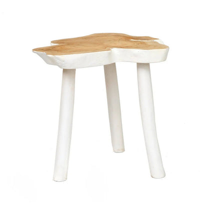 Rattan Side Table - Natural White Organic Accent Table