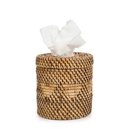 Rattan Tissue Box Cover - Natural Brown