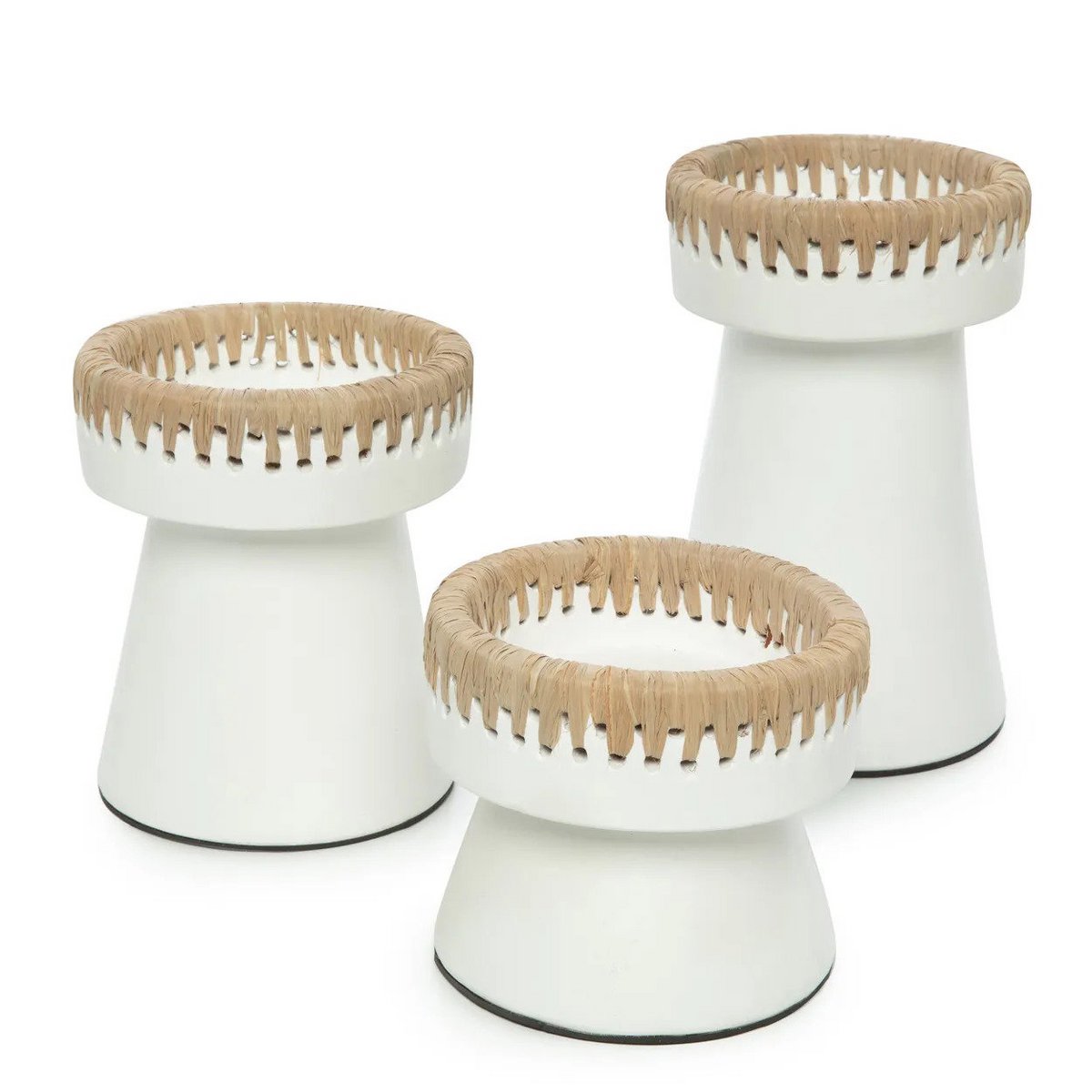 Natural Tea Light Candle Holder – White, Small Pretty Candle Holder