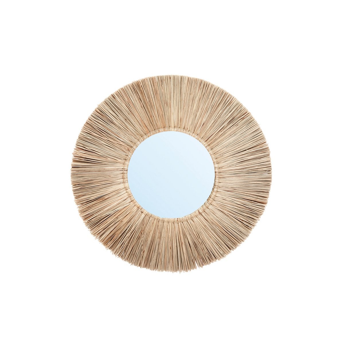Natural Fiber Wall Mirror - Boho Alang Alang Grass Decor - Medium