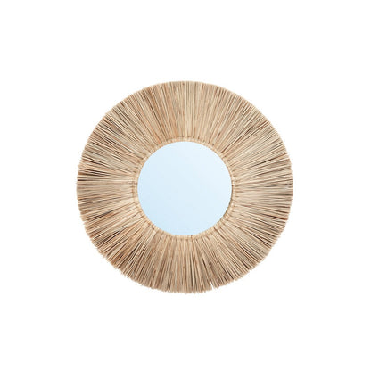 Natural Fiber Wall Mirror - Boho Alang Alang Grass Decor - Medium