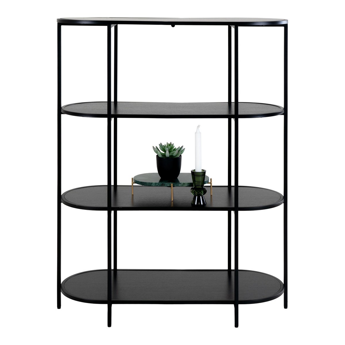 Black Steel Wall Shelf – Modern Display Shelf, 85x36x111 cm