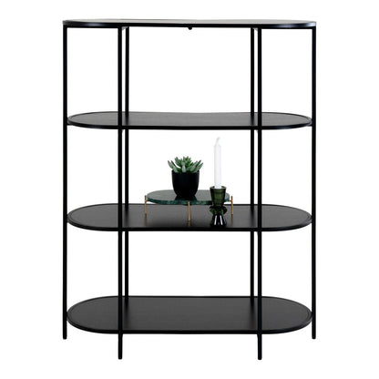 Black Steel Wall Shelf – Modern Display Shelf, 85x36x111 cm
