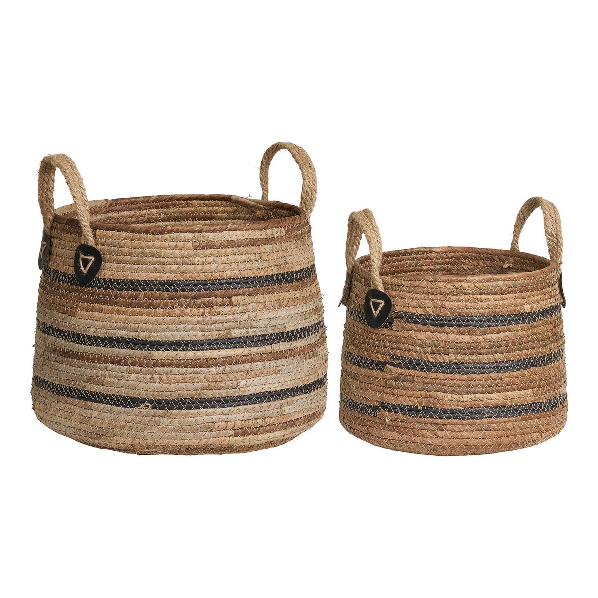 Banana Leaf Storage Baskets - Natural Fiber Erba Baskets, Set of 2
