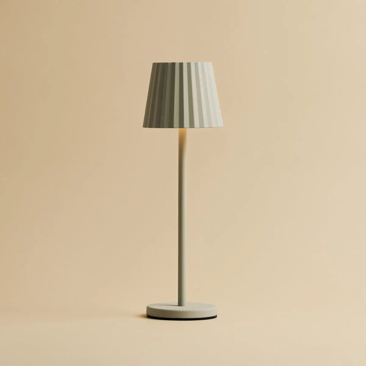 Maya Shadow Grey Ribbed Table Lamp | 3 Light Modes & Rechargeable via Charging Station
