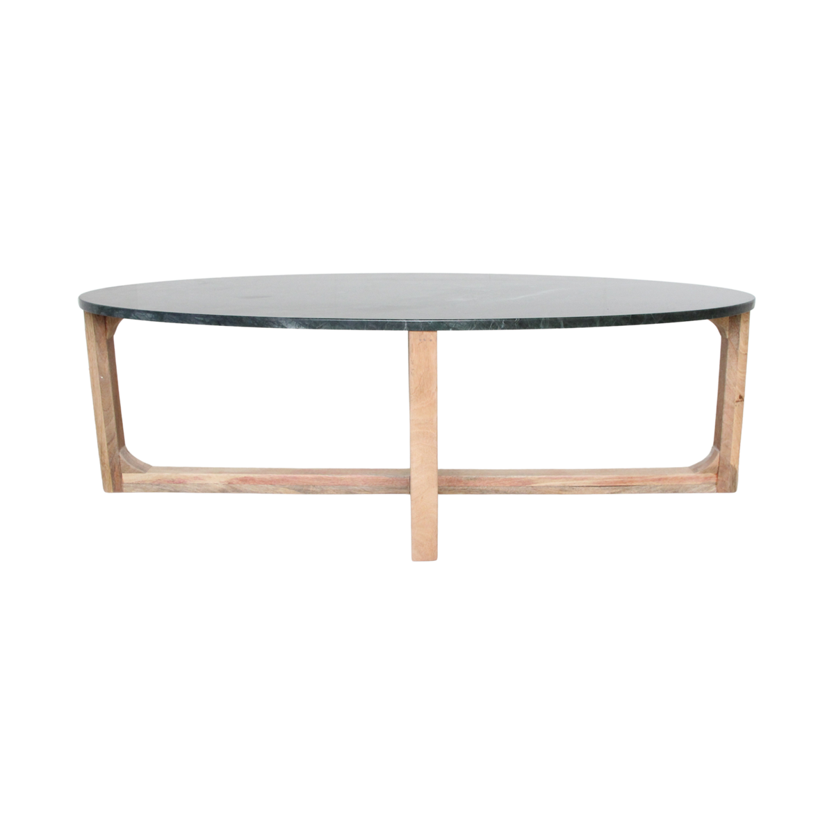 Oval marble coffee table - Green - 120x60x38 cm