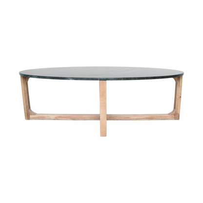 Oval marble coffee table - Green - 120x60x38 cm