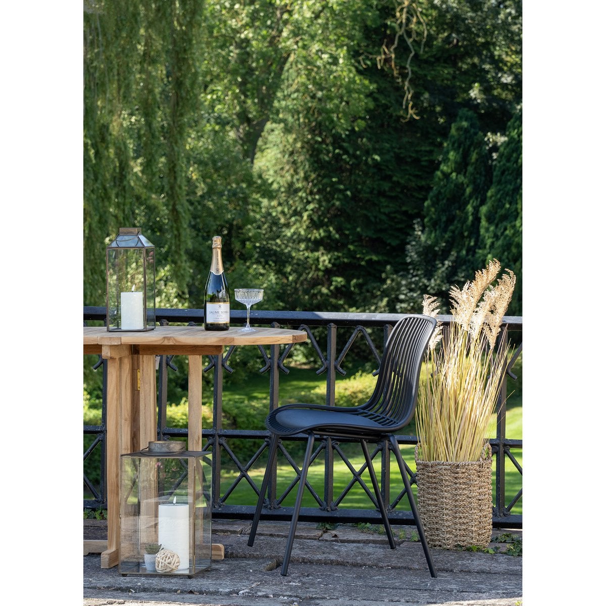 Branson Garden Chair - Black, Stackable, 55x46.5x82 cm - Set of 4