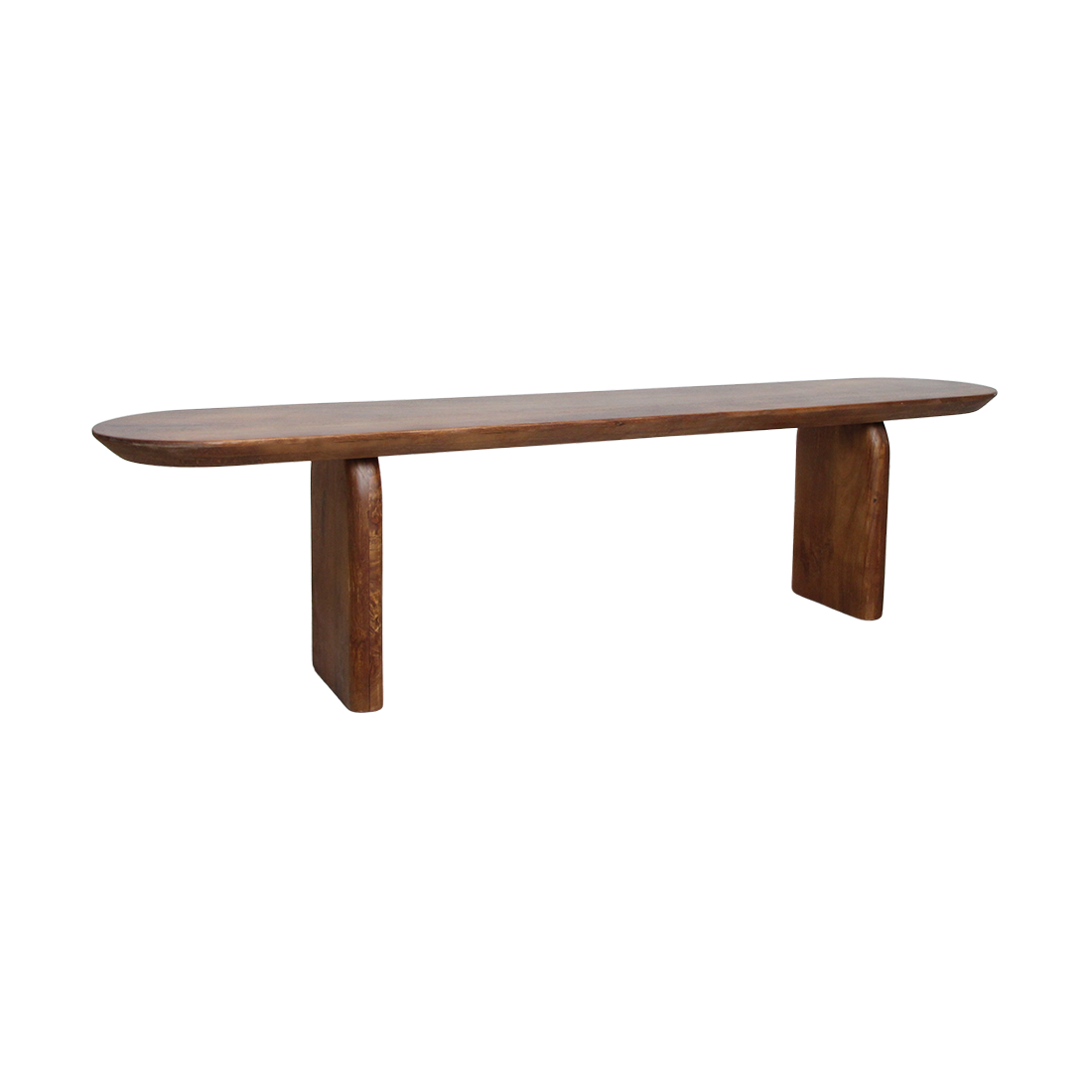 Mango Wood Dining Bench - Brown Bullnose - 180-240cm