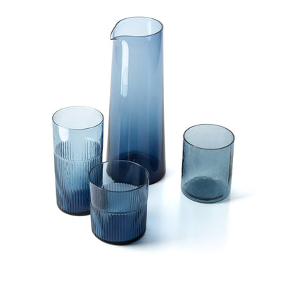 The Azure Rippled Low Tumbler - Blue