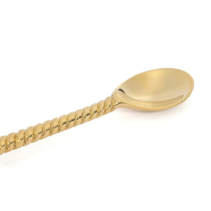 Brass Coffee Spoon - Gold Pineapple Long Spoon for Coffee & Cocktails