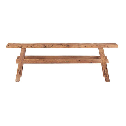 Natural Wood Rustic Bench - Organic Entryway Seating