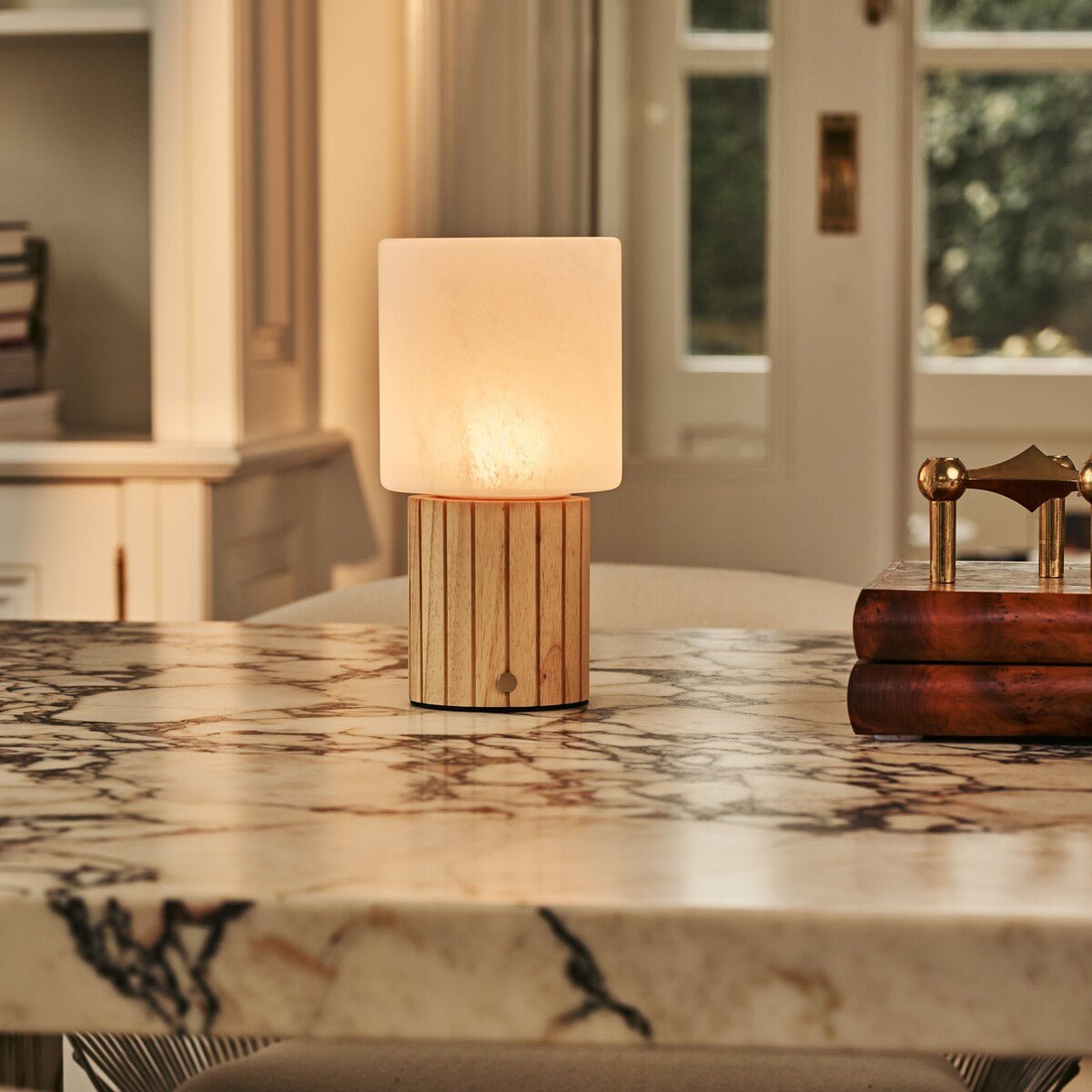 Light Brown Rechargeable Table Lamp Cordless Dimmable