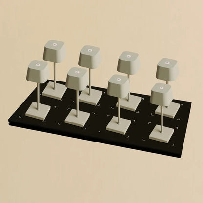Kombi-Set Professional | 8 x Sarphati Mini Shadow Grey Akku-Tischleuchten & 1 x Ladestation Central Station