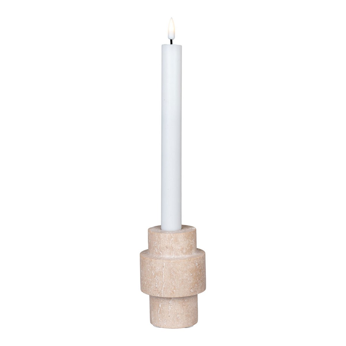 Travertine Candle Holder - Natural Stone Accent