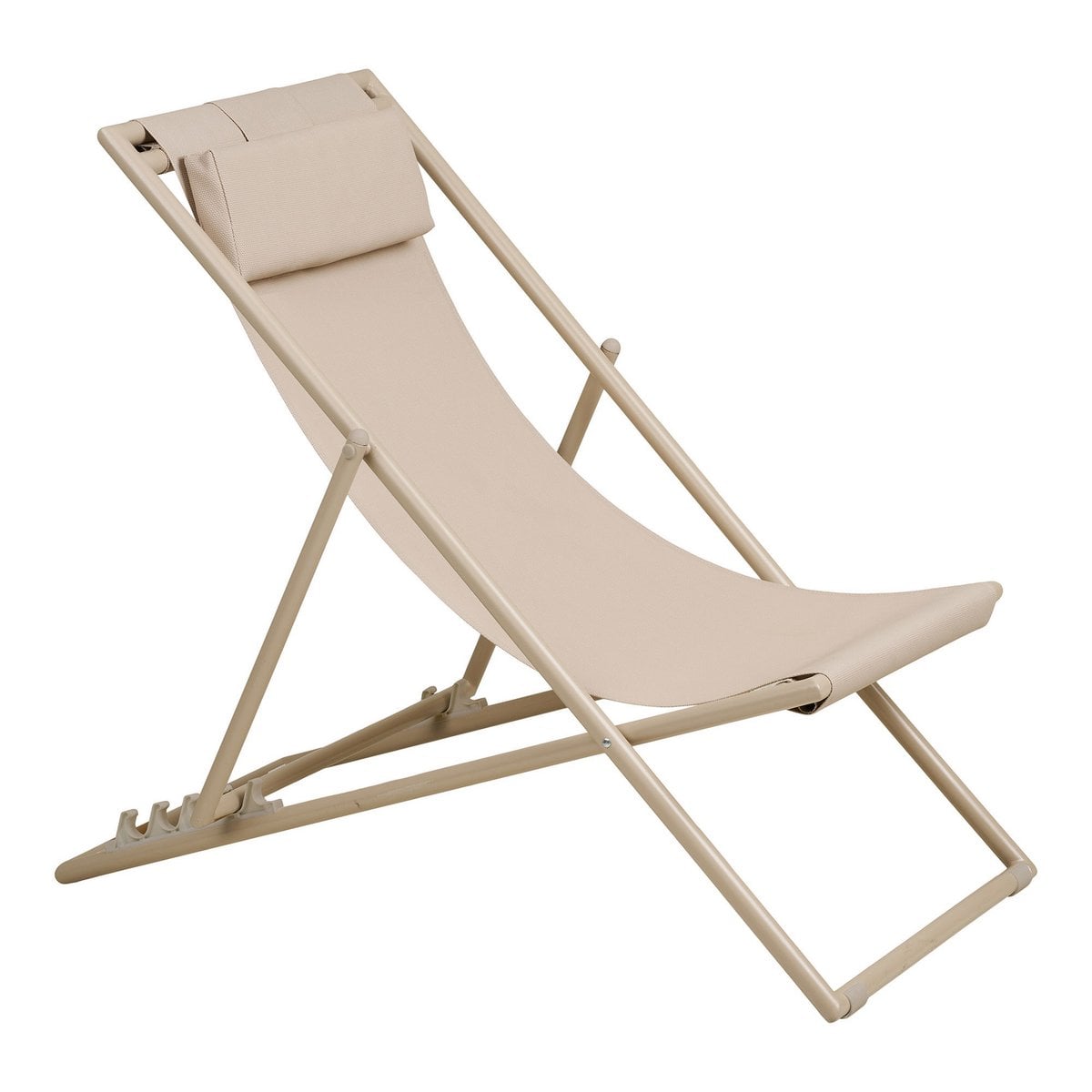 Curtis Beach chair with 4-position backrest, textilene/steel, taupe