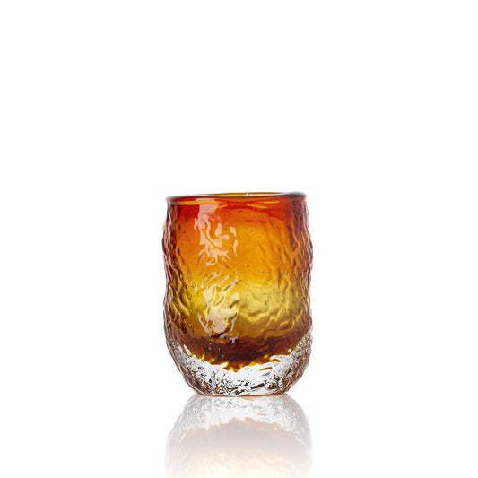 Glass Tumbler - Amber Glow, Handcrafted Drinkware