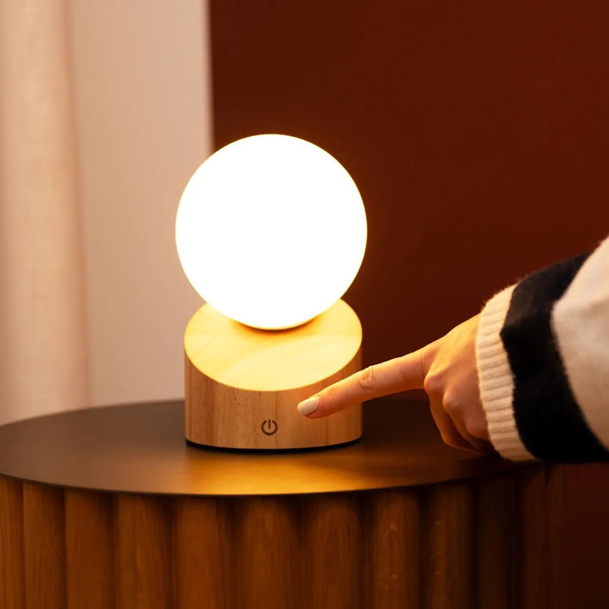 Morris Light Brown Rechargeable Lamp | Stylish, Cordless & Sustainable Design