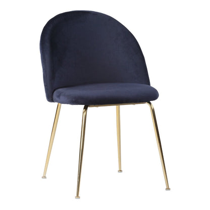 Geneve Dining Chair - Velvet, Steel, Blue - Set of 2