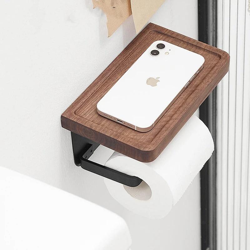 Bamboo Toilet Paper Holder | Wall Mounted, Solid Wood - JUGLANA