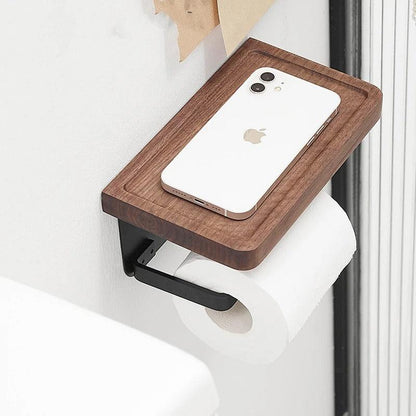 Bamboo Toilet Paper Holder | Wall Mounted, Solid Wood - JUGLANA