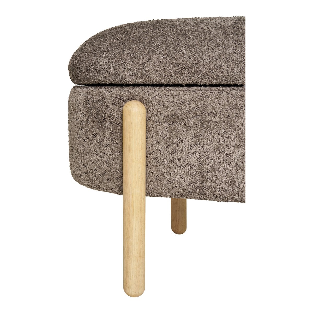 Branca Bench - Brown/Natural, Polyester/Foam/Plywood, 98x41x48 cm