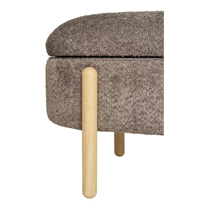 Branca Bench - Brown/Natural, Polyester/Foam/Plywood, 98x41x48 cm