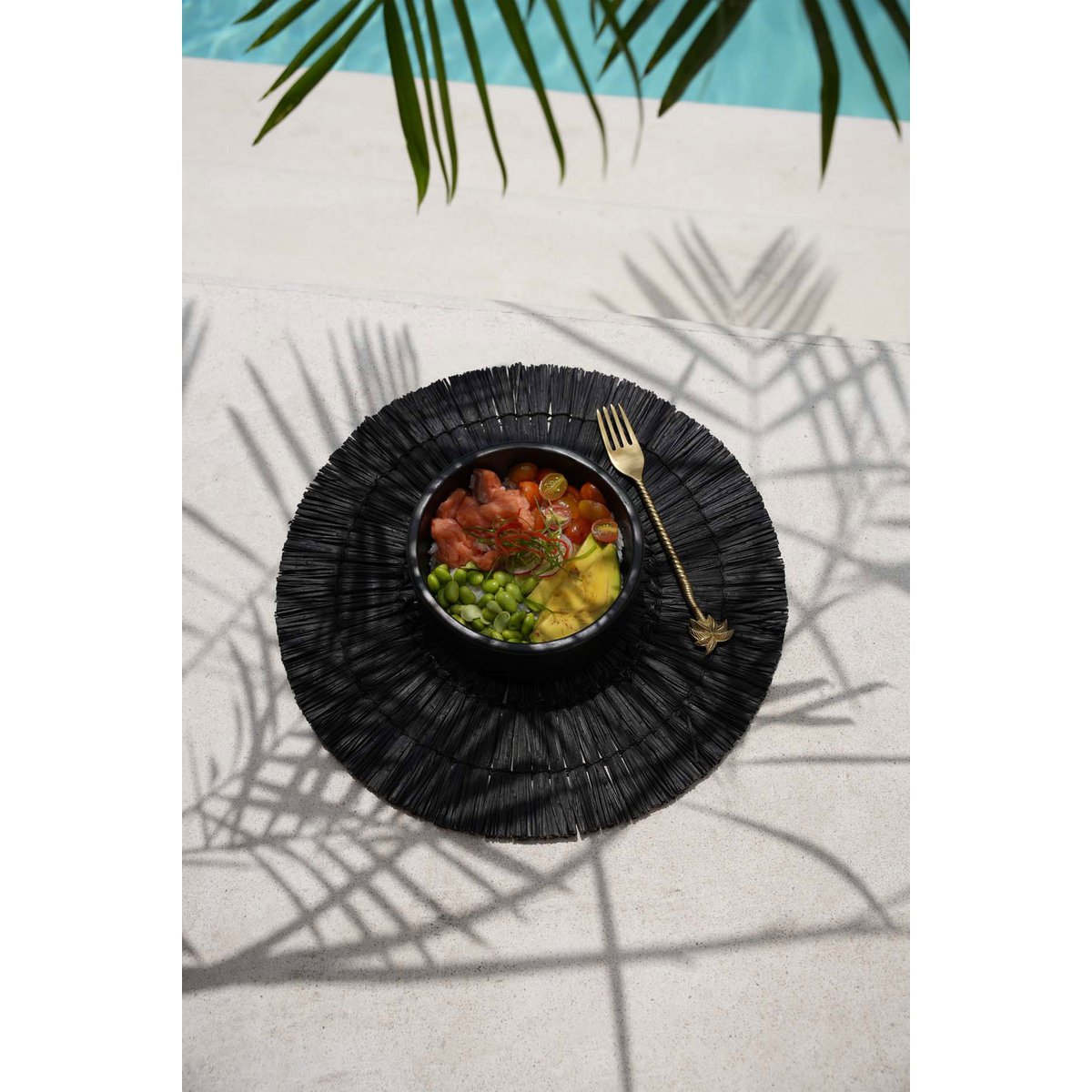 Brass Table Fork - Gold Palm Tree Design
