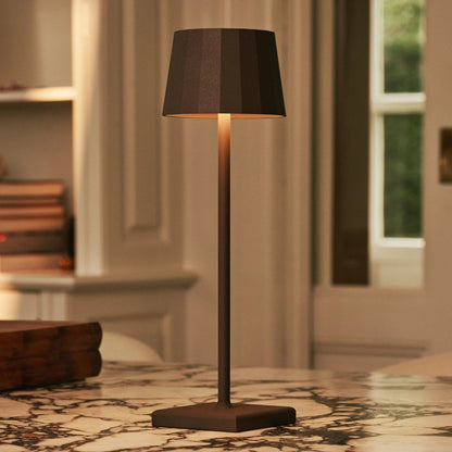 William Mocha Brown Rechargeable Table Lamp | Wireless Charging & 120-Hour Battery Life